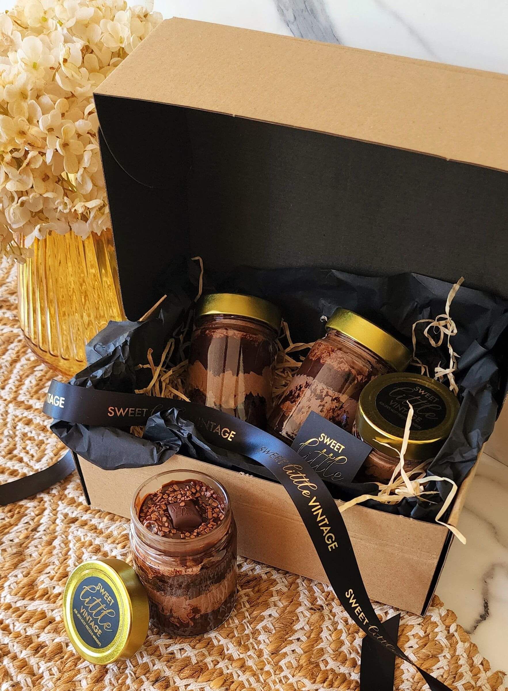 Belgian chocolate cake jars