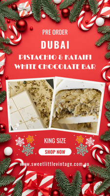 Dubai Crunchy Pistachio &amp; Kataifi White Chocolate Bar KING Size PRE ORDER FOR CHRISTMAS