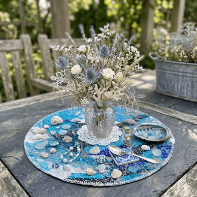 Designer Mini Mat 19X19cm - CIRCLE BLUE