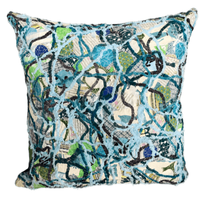 Designer Handmade Throw Cushion Cover 45x45cm Blue Gum