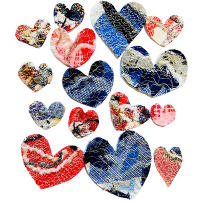 Revolutionary Patch Mixed Sized Hearts Molly x 15 pieces