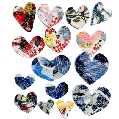 Revolutionary Patch Iron on Heart Mixed bag, x 15 pieces