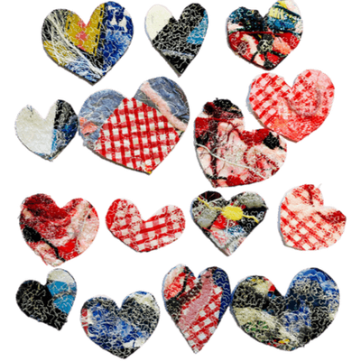 Revolution Patch iron On Mixed hearts 15 pieces brandy