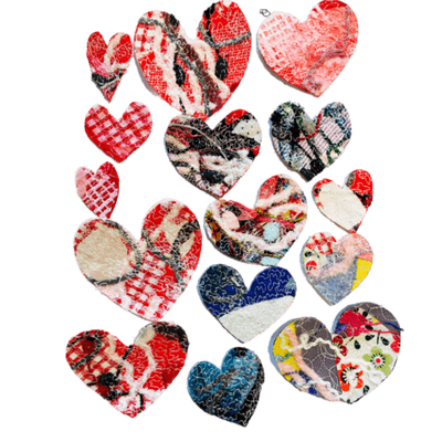 Revolutionary Patch Iron on Heart mixed size 15 pieces