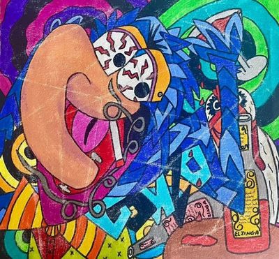 Muppets gone mad- Gonzo the groovy 38 x 36 cm