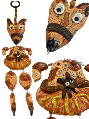 Joe- Colourful concrete sculpture kangaroo 74x18cm