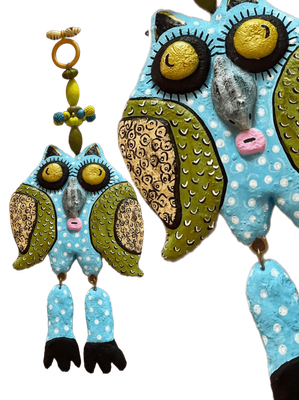 Concrete Owl Sculpture YETTA 46x19cm