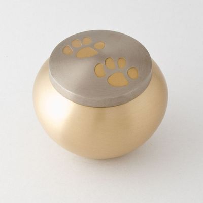 Odyssey double paw Pet Urn - bronze/pewter with antique finish