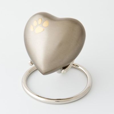 Eternal heart keepsake corner paw - pewter/bronze with antique finish