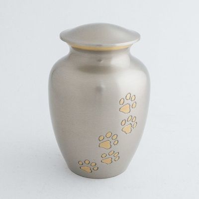 Heavenly Paws Pet Urn - pewter/bronze with antique finish