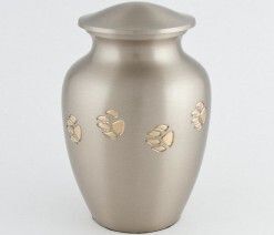 Paw Prints collection - Chetan classic paw tracks Pet Urn- Pewter/Bronze with antique finish