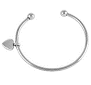 Cremation Jewellery - Silver heart charm bracelet