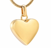 Cremation Jewellery - Classic heart Pendant gold