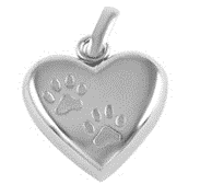 Cremation Jewellery - Embossed paws pendant