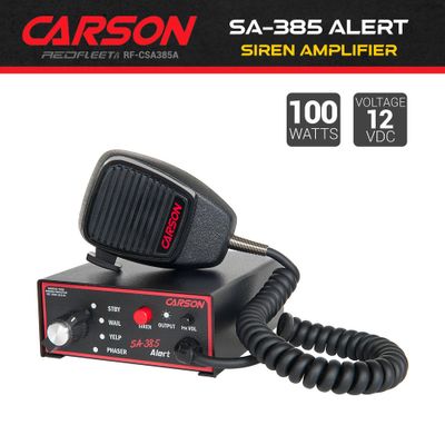 CARSON SA-385 ALERT 100 Watt Siren Amplifier with Public Address Speaker Microphone
