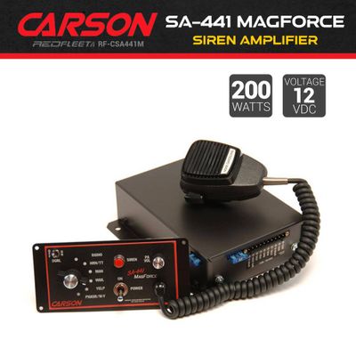 CARSON SA-441 MAGFORCE &quot;Dual-Tone&quot; 200 Watt Siren Amplifier with Public Address Speaker Microphone