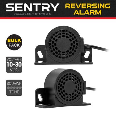 (BULK PACKS) SENTRY Series Dual-Tone Reversing Broadband White Noise Vehicle Alarm