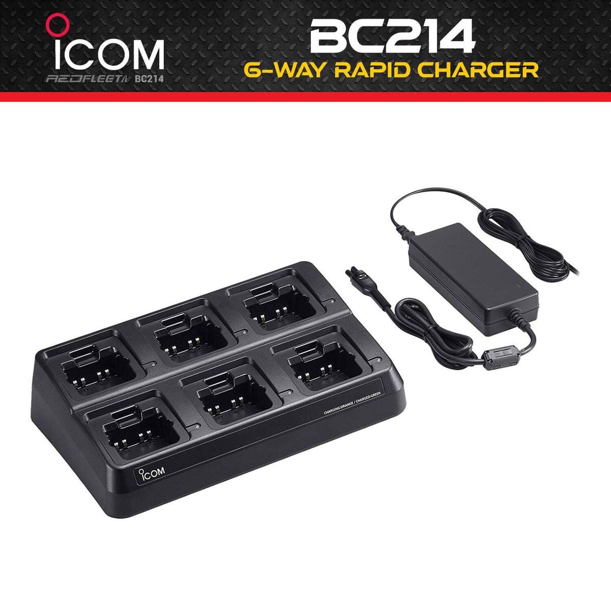 REDFLEET | ICOM BC214 6 BAY Multi-Radio Rapid Fast Charger to suit