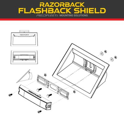 RAZORBACK Covert Flashback Shield to suit HEAVY-DUTY 6 &amp; CUTTER 9S &amp; 12D Lights
