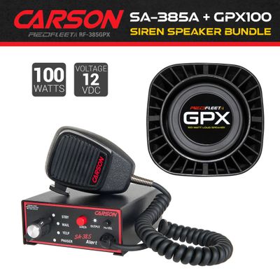 CARSON SA-385A SIREN + GPX100 SPEAKER BUNDLE PACK