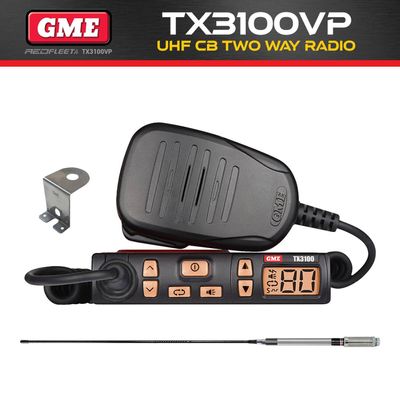 GME TX3100VP UHF CB Two Way In Car Vehicle Radio Starter Kit Value Pack