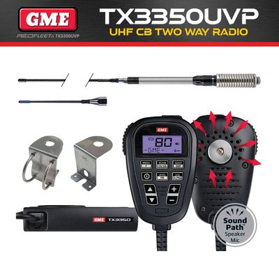 GME TX3350UVP UHF CB Two Way In Car Vehicle Radio Value Pack