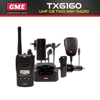 GME TX6160 IP67 UHF CB Handheld Portable Two Way Radio Accessories Kit