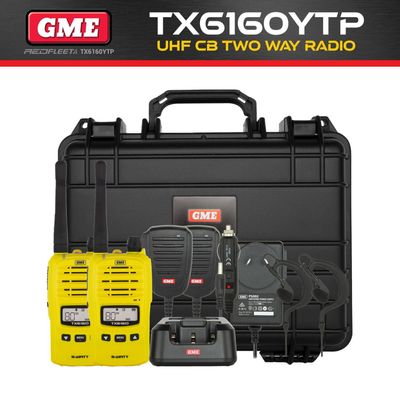 GME TX6160YTP Yellow Tradie Pack IP67 UHF CB Handheld Portable Two Way Radio