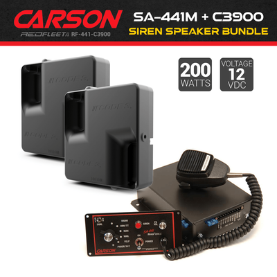 CARSON SA-441M DUAL-TONE SIREN + 2x C3900 SPEAKERS BUNDLE PACK