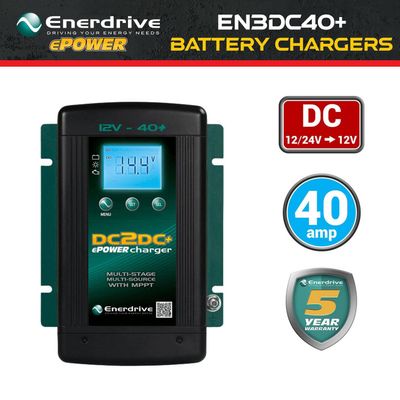 40A ePOWER EN3DC40+ 12/24V DC to 12V DC ENERDRIVE In-Vehicle Dual Battery Charger