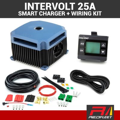 INTERVOLT 25 Amp + Optional Wiring Kit 12V DC to DC Dual Battery In-Vehicle Charger Solar