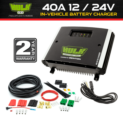 HULK 4X4 40 Amp 12V / 24V DC to DC Dual Battery In-Vehicle HU6540 Charger with Solar