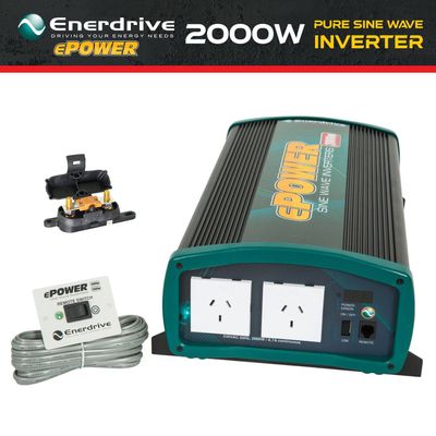 ENERDRIVE 2000W ePOWER 12V DC Pure Sine Wave Vehicle Power Inverter EN1120S