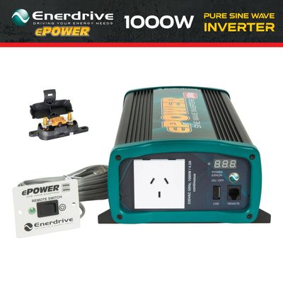 SUMMER SPECIAL - ENERDRIVE 1000W ePOWER 12V DC Pure Sine Wave Vehicle Power Inverter EN1110S