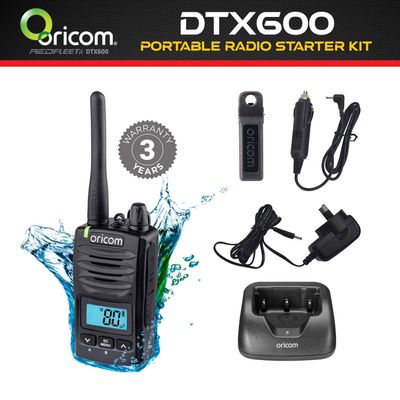ORICOM DTX600 IP67 5 Watt UHF CB Handheld Two Way Portable Radio Starter Kit