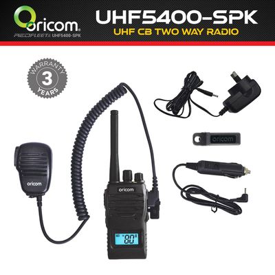 ORICOM UHF5400 5 Watt UHF CB Handheld Two Way Portable Radio Starter Kit