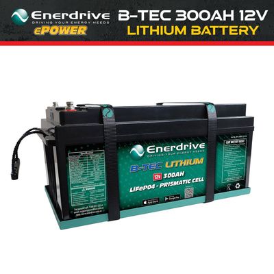 300Ah 12V DC ENERDRIVE Gen2 B-TEC LiFePO4 Lithium Battery