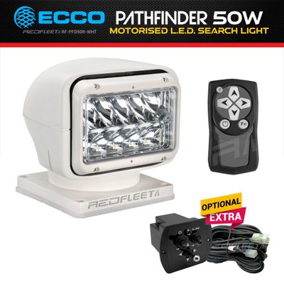 PATHFINDER *WHITE* 50 Watt 10 L.E.D. High Powered Remote Control Search Light by ECCO