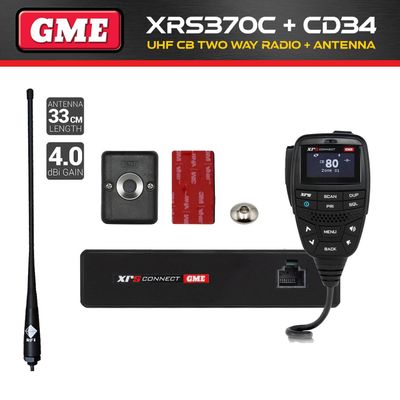 GME XRS-370C UHF CB Two Way In Car Vehicle Radio + RFI CD34 Antenna