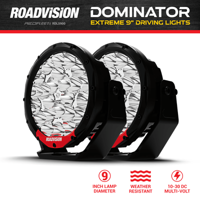 9 inch Paired Set DOMINATOR EXTREME 2 DX2 L.E.D. High Performance Driving Spot Lights ROADVISION