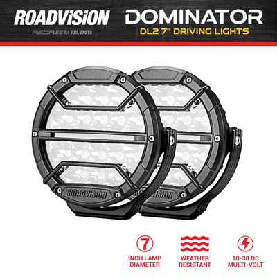 7 inch Paired Set DOMINATOR DL2 Series L.E.D. DRL High Performance Driving Spot Lights ROADVISION