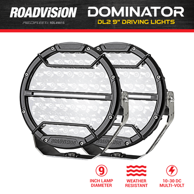 9 inch Paired Set DOMINATOR DL2 Series L.E.D. DRL High Performance Driving Spot Lights ROADVISION