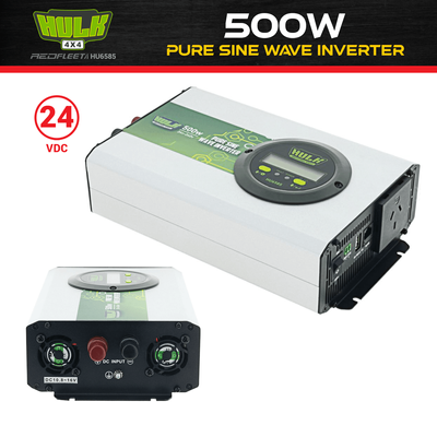 HULK 4X4 500W 24V DC to 240V AC Pure Sine Wave Power Inverter for Vehicles 500 Watt HU6585