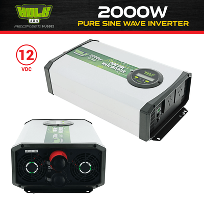 HULK 4X4 2000W 12V DC to 240V AC Pure Sine Wave Power Inverter for Vehicles 2000 Watt HU6582