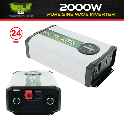 HULK 4X4 2000W 24V DC to 240V AC Pure Sine Wave Power Inverter for Vehicles 2000 Watt HU6587