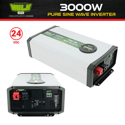HULK 4X4 3000W 24V DC to 240V AC Pure Sine Wave Power Inverter for Vehicles 3000 Watt HU6588