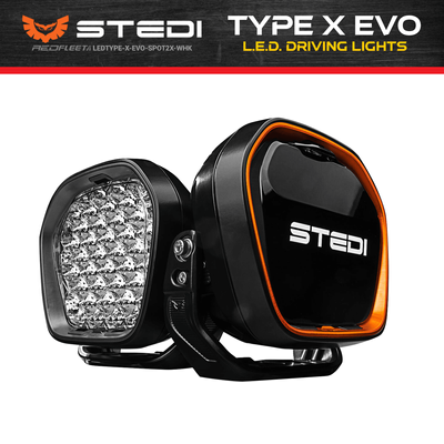 PAIRED SET of TYPE-X&trade; EVO STEDI LED High Performance Spot Flood Driving Lights