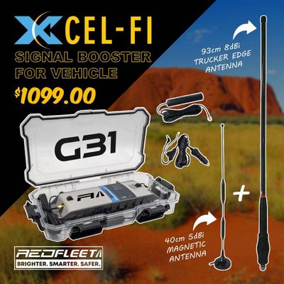 G31 4G 3G CEL-FI GO Weatherproof Portable Case + 93CM BLACKHAWK TRUCKER EDGE Vehicle Antenna Kit