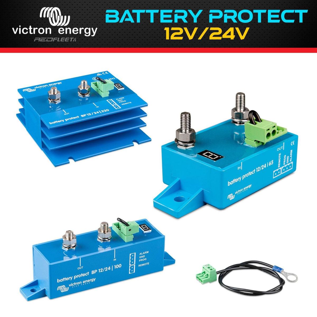 REDFLEET  VICTRON BATTERY PROTECT 12V/24V 65A Low Voltage Load Disconnect,  Power Management Systems