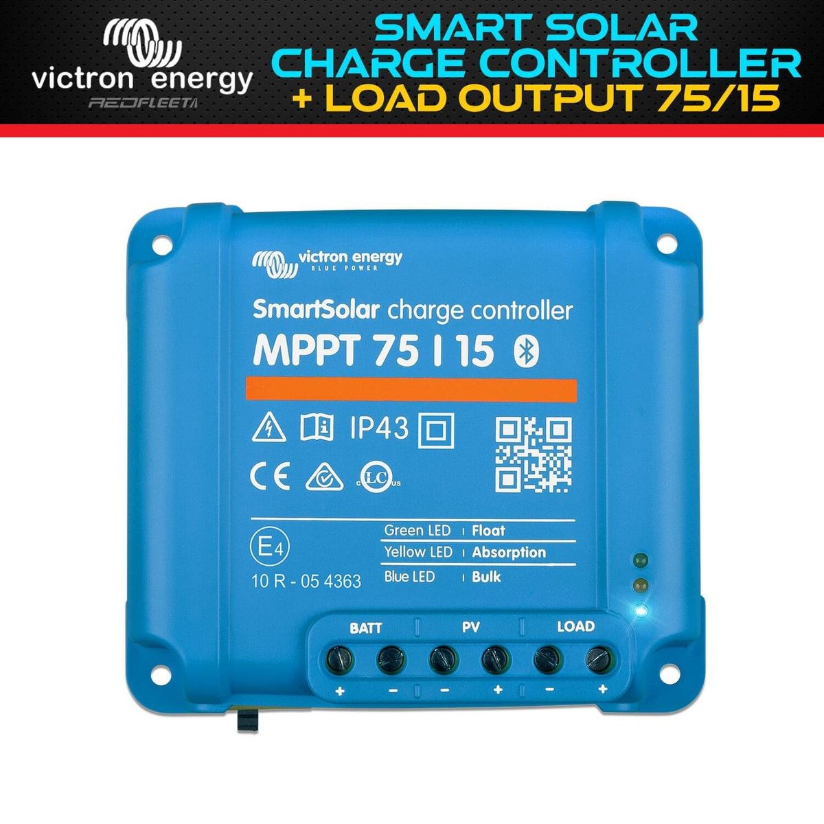 REDFLEET  VICTRON SMARTSOLAR MPPT 75V/15A Solar Battery Charger Controller  Load Output 12/24V DC, Power Management Systems